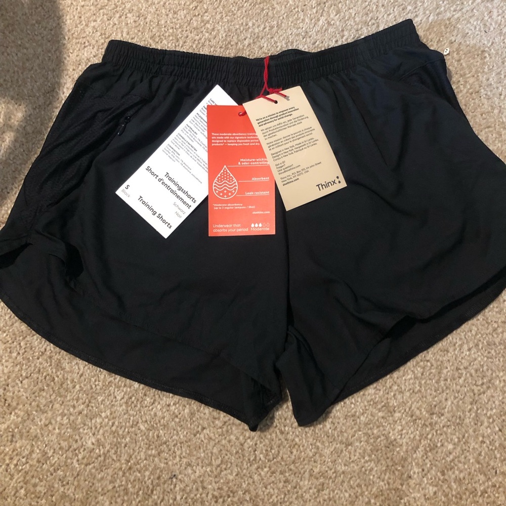 Thinx Black Women's Athletic Training Shorts